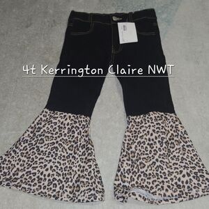 Everleigh Black and Leopard Flare Jeans for Kids